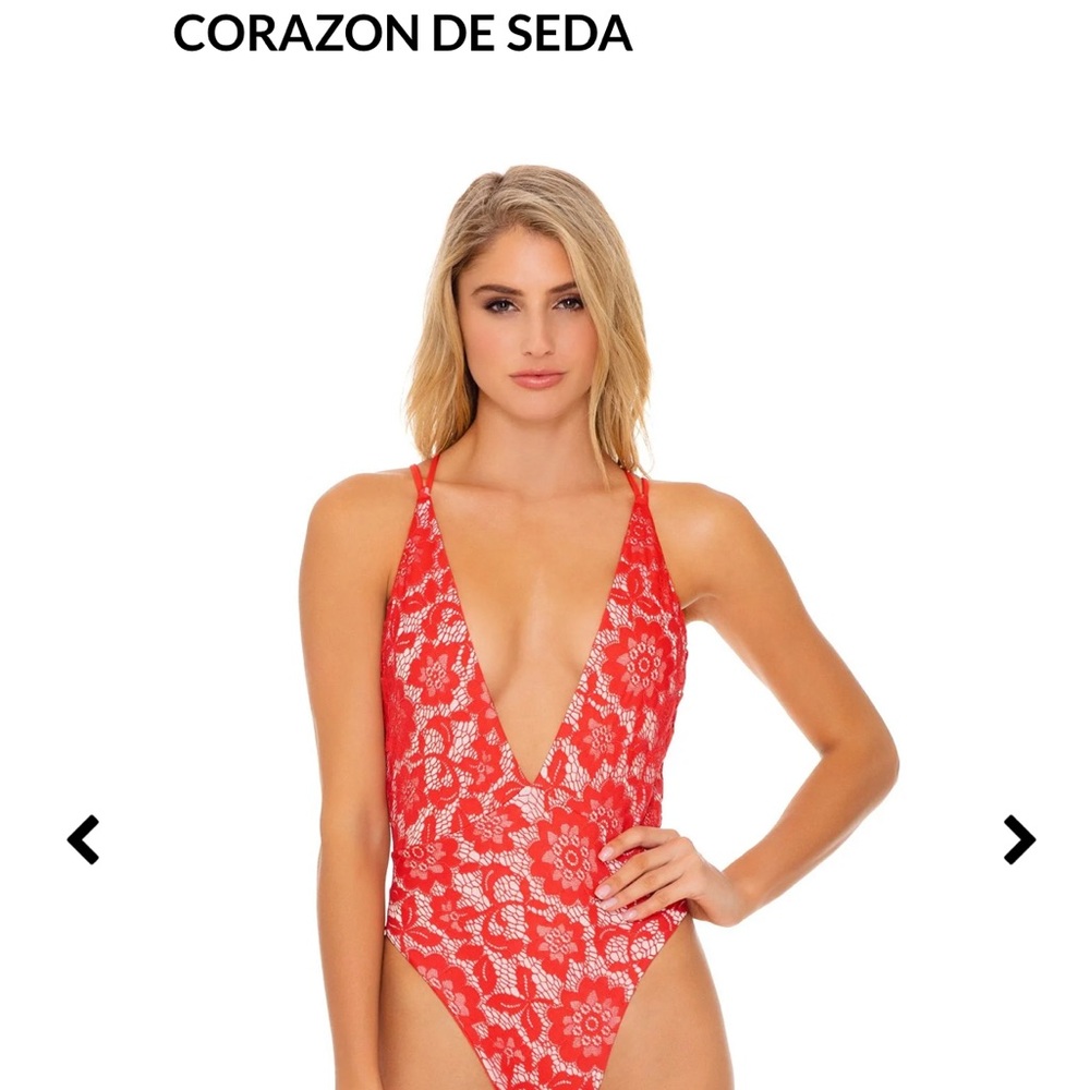 Luli Fama Deep V One-Piece Swimsuit